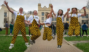 Students celebrating on IS Monday
