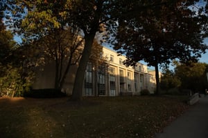 Andrews Library in the sun and shade