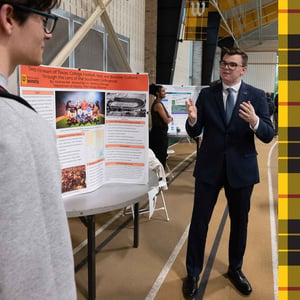 Student presenting project