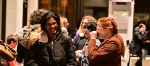 Students smiling at WGSS event